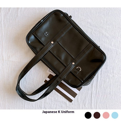 One-shoulder Student Commuter PU Uniform School Handbag Limorista