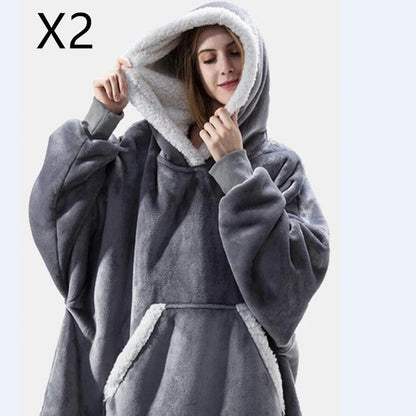 Men And Women Can Wear Zipper Flannel Lazy Blanket Limorista