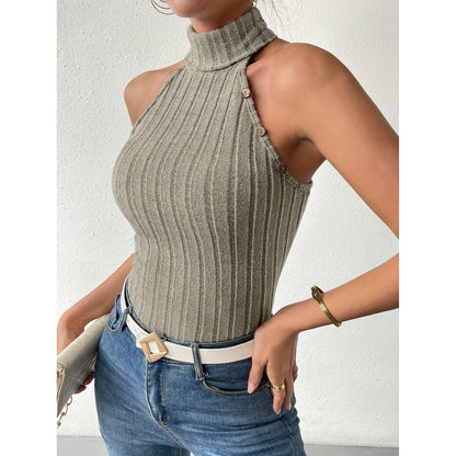 Sleeveless Slimming And Tight Knitted Top Limorista