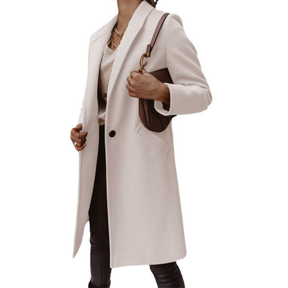 A Mid-length Coat With Solid Lapels Limorista