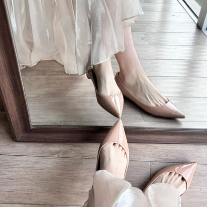Red Bottom Nude Pointed Flat Shoes Limorista