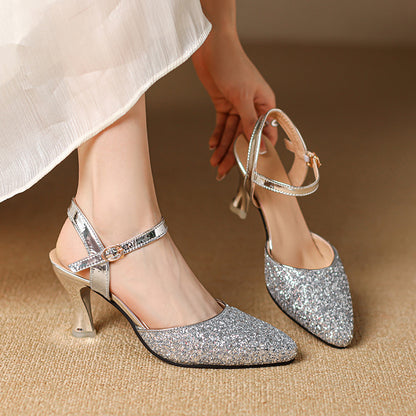 Closed Toe Back Empty Ankle-strap Buckle Sandals Women&