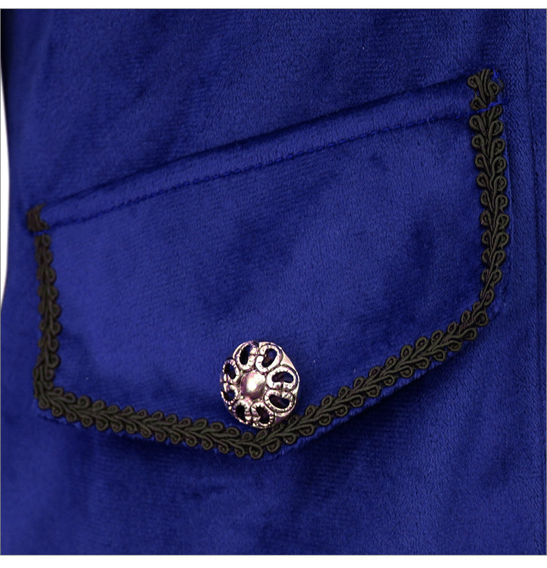 Stand Collar Gold Velvet Vintage Tuxedo Showsuit Limorista