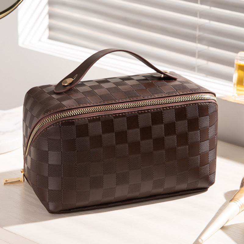 Plaid Pillow Cosmetic Bag Women&