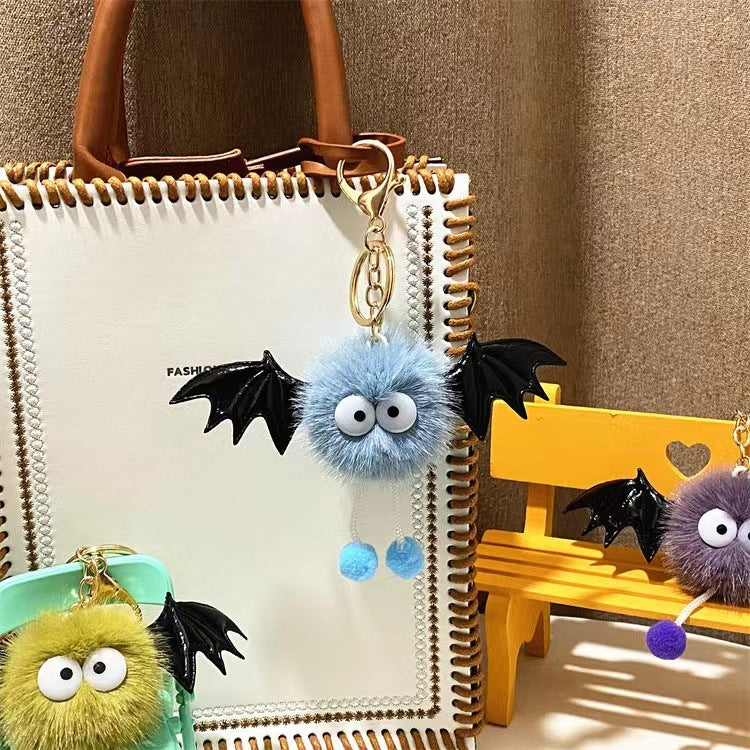 Cute Funny Halloween Artificial Mink Hair Little Devil Package Pendant Limorista