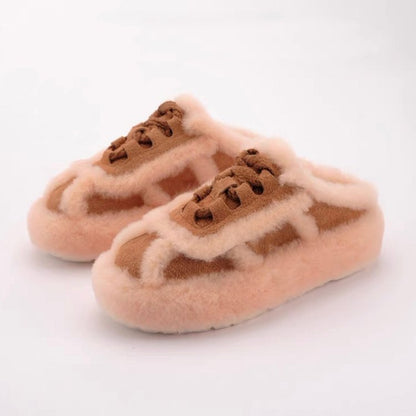 Outerwear Lamb Wool Thick Sole Half Slippers Women Limorista