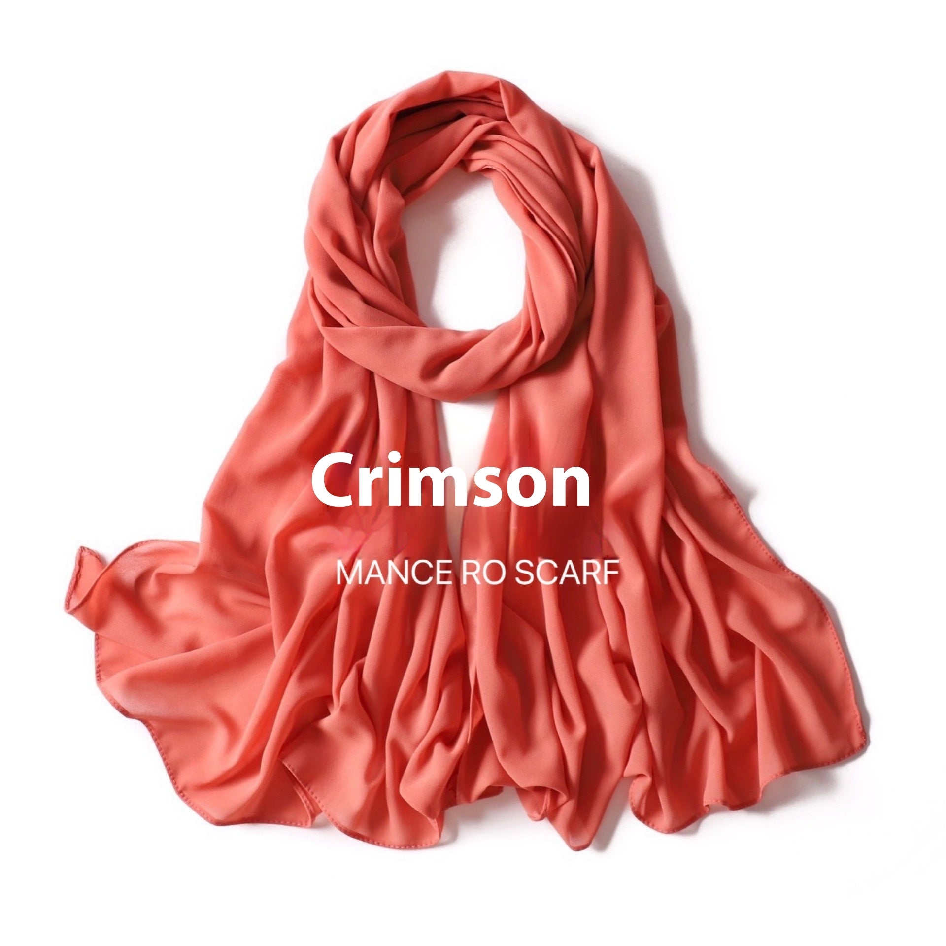 Pure Color Pearl Chiffon Scarf Headcloth Veil Chiffon Scarf Limorista