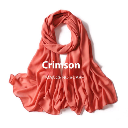 Pure Color Pearl Chiffon Scarf Headcloth Veil Chiffon Scarf Limorista
