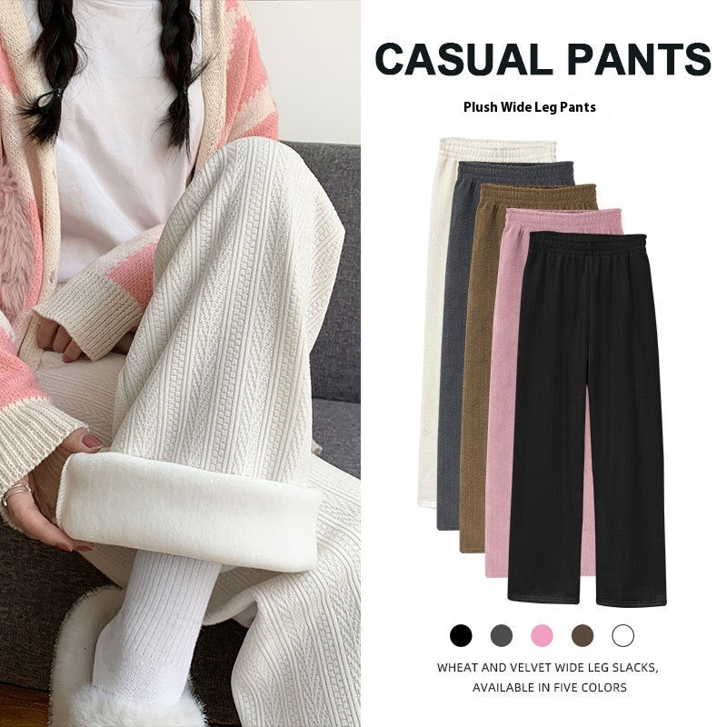 Velvet Thick Cotton Pants Outdoor Casual Wheat Narrow Version Limorista