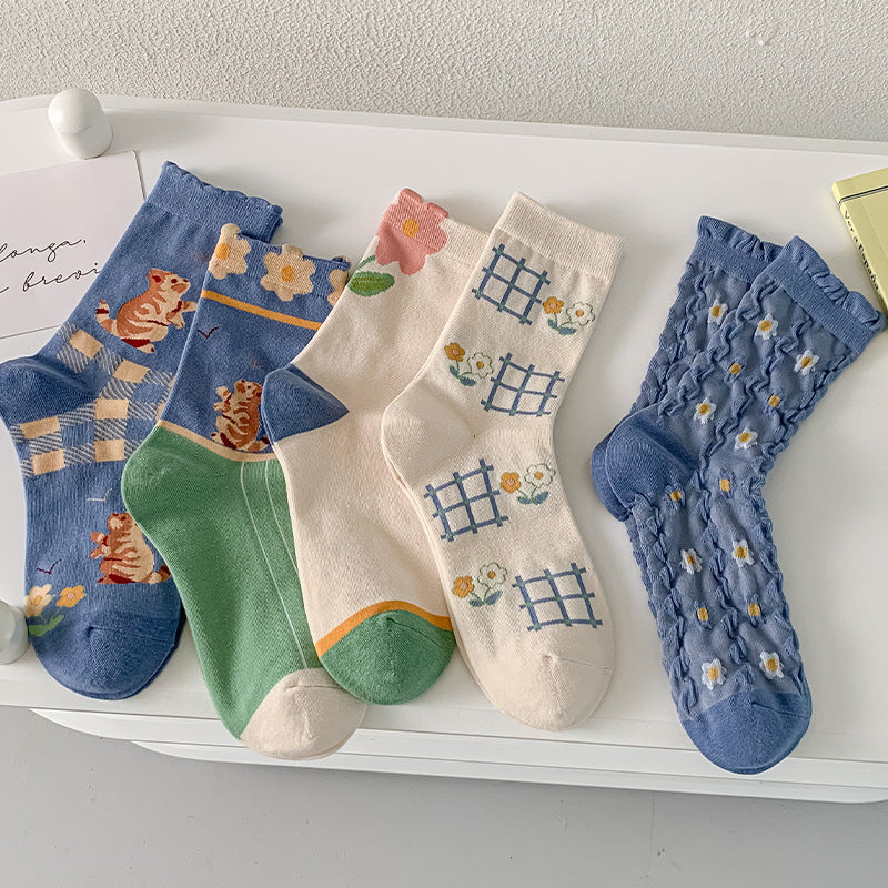 Autumn And Winter Models Of Cute Girls Bubble Mouth Cotton Thigh-high Socks Limorista