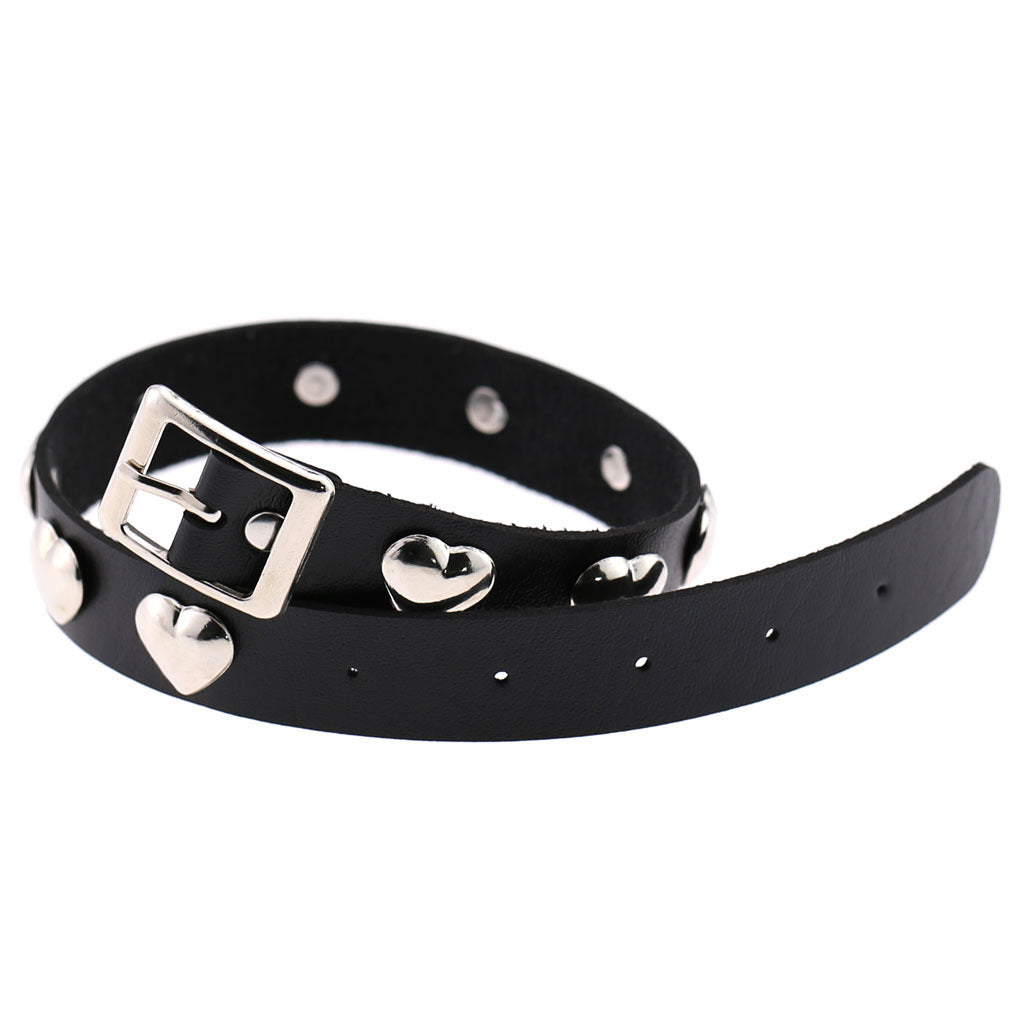 Fan Original New Punk Gothic Love Heart-shaped Rivets Pin Buckle Necklace Limorista