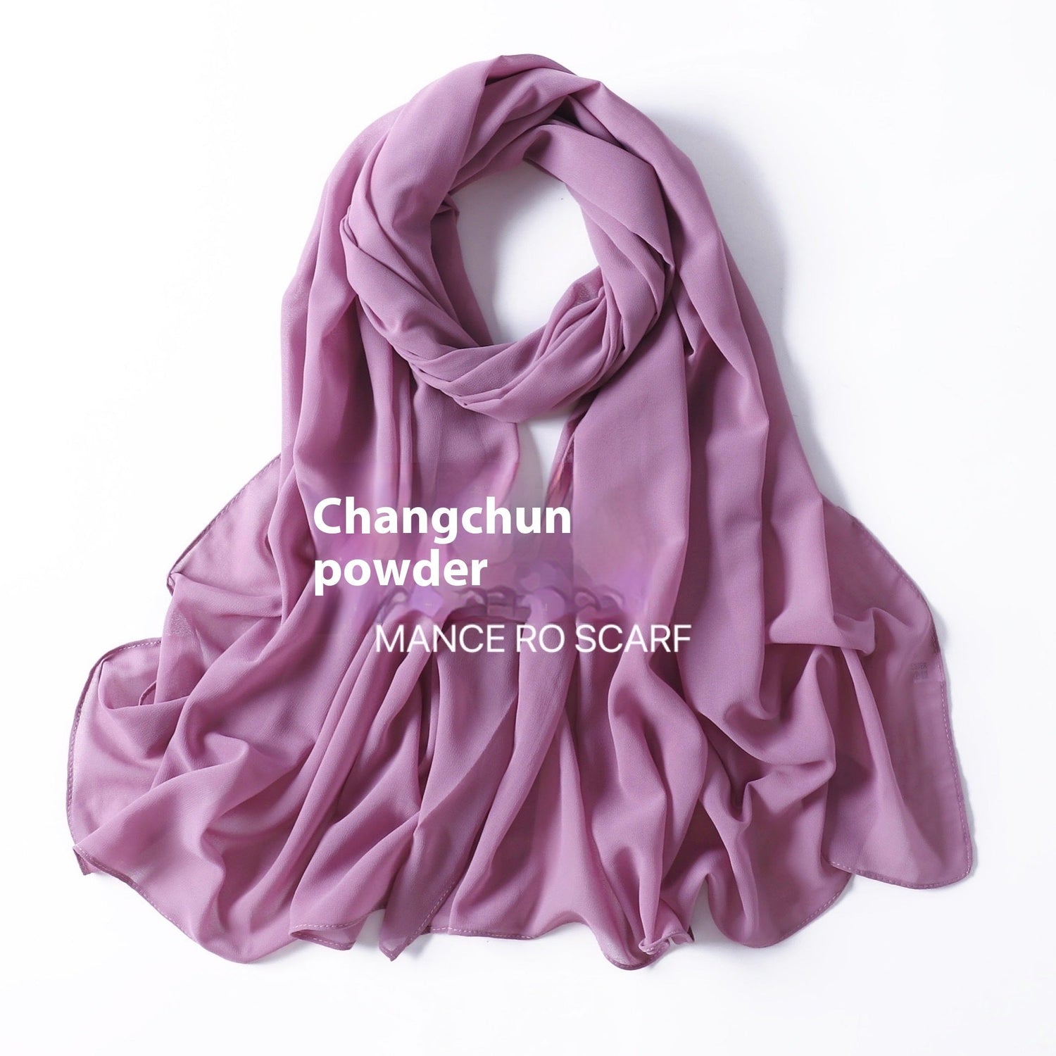 Pure Color Pearl Chiffon Scarf Headcloth Veil Chiffon Scarf Limorista