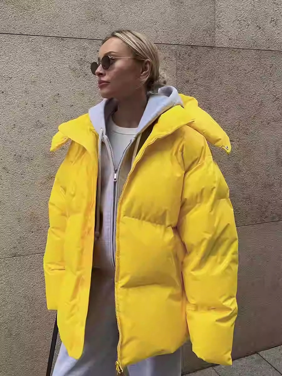 Cotton Padded Jacket Female Loose Cotton Coat Baggy Coat Limorista