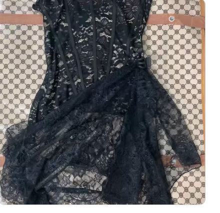 Strapless Lace Dress Party Women Fashion And Sexy Slim Skirt With Back Lace-up Design Limorista