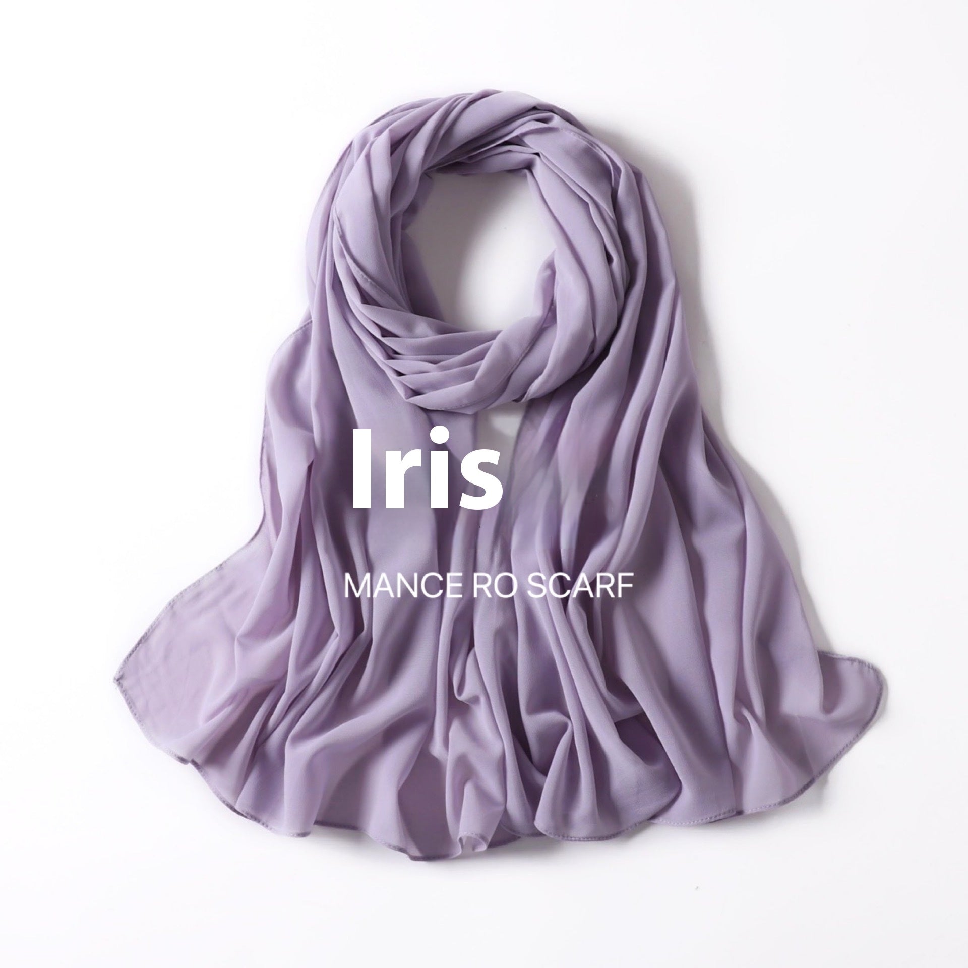 Pure Color Pearl Chiffon Scarf Headcloth Veil Chiffon Scarf Limorista