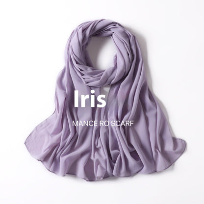 Pure Color Pearl Chiffon Scarf Headcloth Veil Chiffon Scarf Limorista