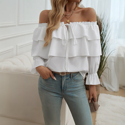 Off-shoulder Bishop Sleeves Top Limorista