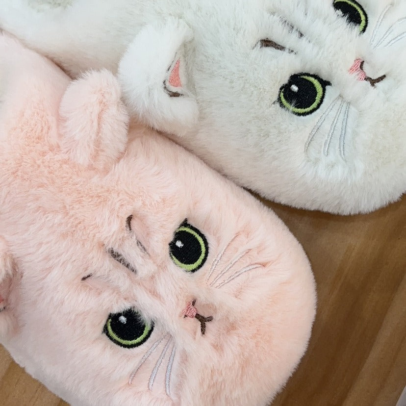 Cute Cat Plush Slippers Winter Warm Floor Bedroom Home Slippers For Couple Non-slip House Shoes Women Men Limorista