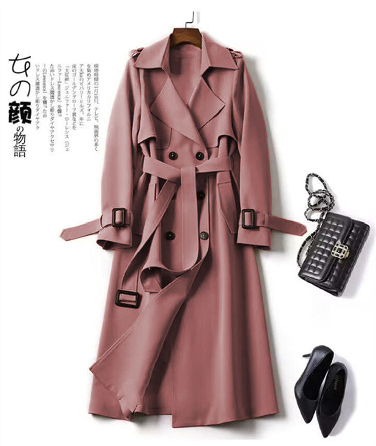 Double-breasted Mid-length Tie Trench Coat Limorista