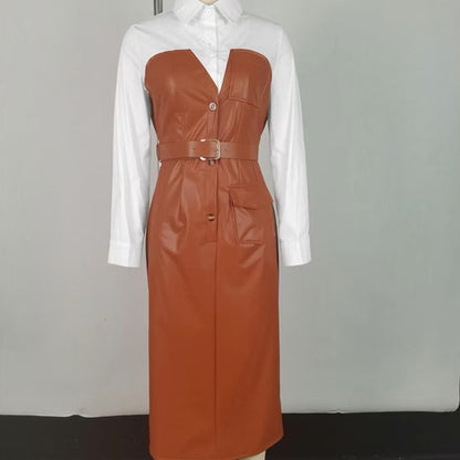 New Temperament Commute Stitching Contrasting-color Dress Limorista