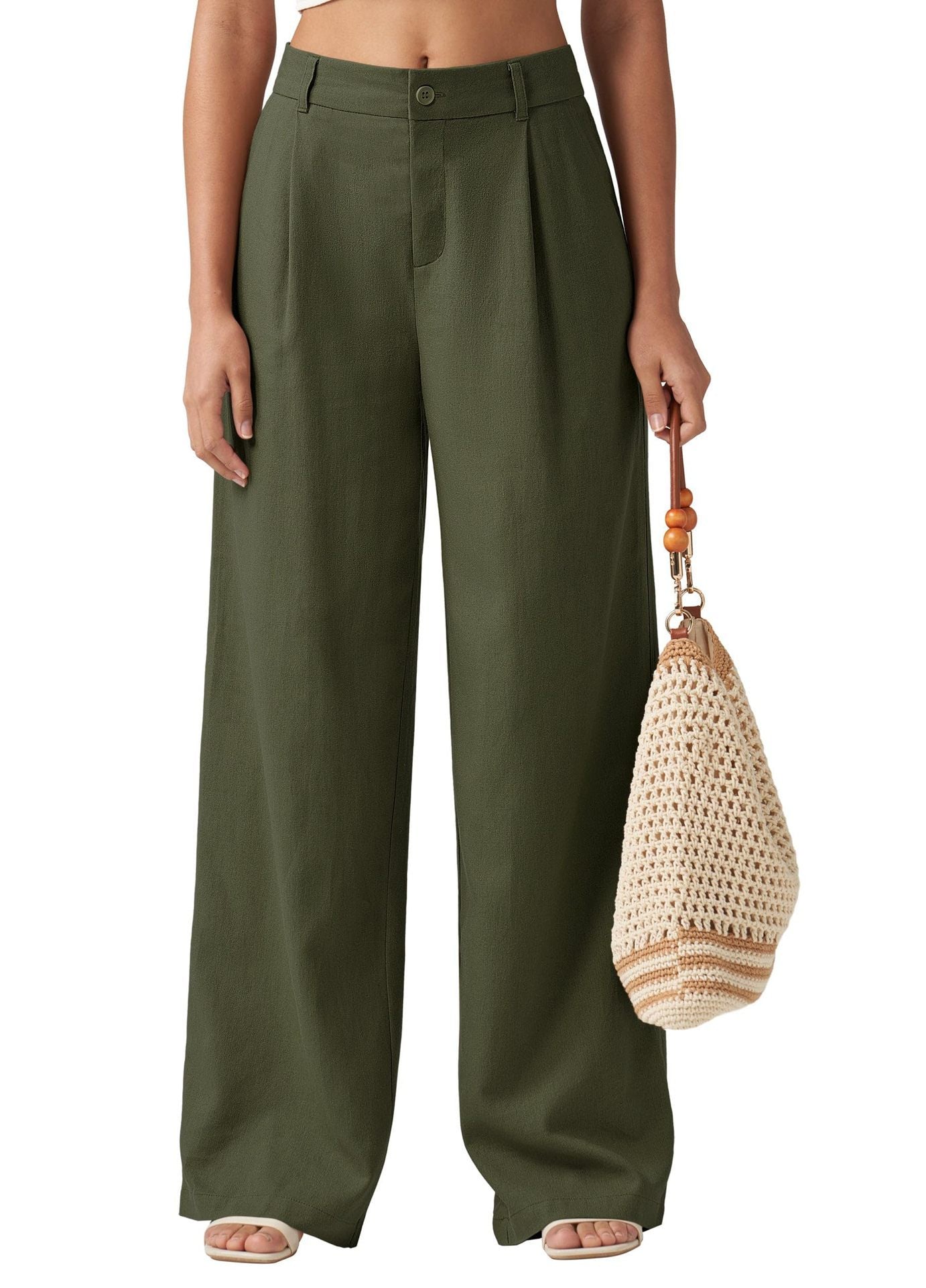 Loose Casual And Comfortable Pocket Straight-leg Pants Limorista
