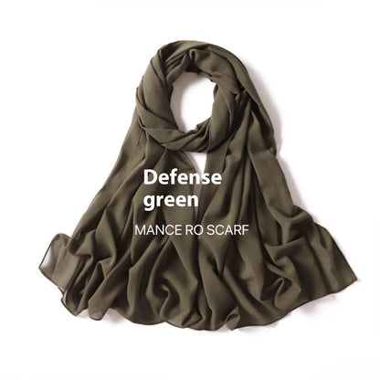 Pure Color Pearl Chiffon Scarf Headcloth Veil Chiffon Scarf Limorista