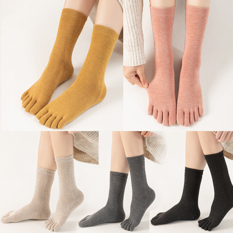 Sweat Absorbing Japanese Solid Five Toe Socks Limorista
