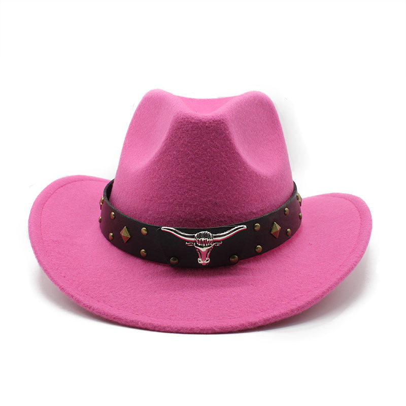Polyester Retro Jazz Western Cowboy Hat Limorista
