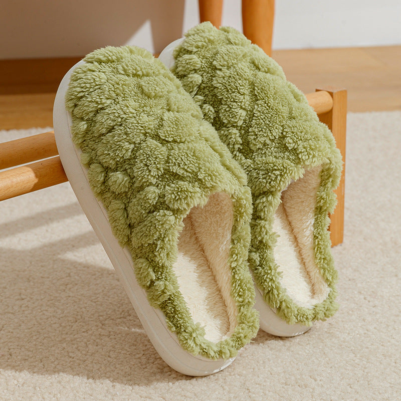 Home Fuzzy Slipper Unisex Cartoon Winter Plush Slipper Anti-Skid Soft Soled Cotton Shoes Comfy Outdoor Couple Slippers Limorista