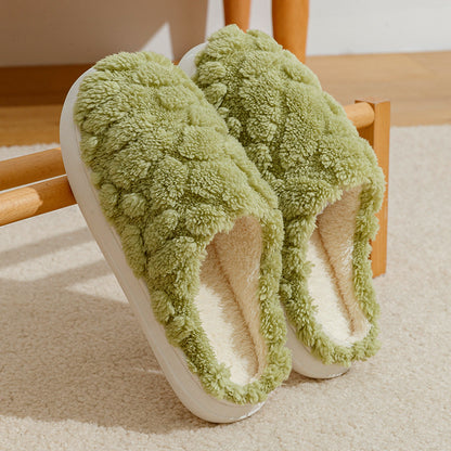 Home Fuzzy Slipper Unisex Cartoon Winter Plush Slipper Anti-Skid Soft Soled Cotton Shoes Comfy Outdoor Couple Slippers Limorista