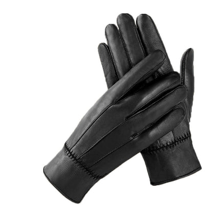 Genuine Leather Gloves For Men Women Fleece Lined Padded Warm Keeping Sheepskin Gloves Limorista
