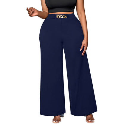 Summer Plus Size Metal Buckle Trousers For Women Limorista