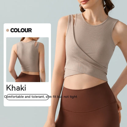 Stitching Fake Two-piece Yoga Vest One-piece Fixed Female Limorista