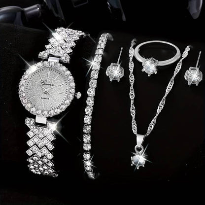Fashion Watch Gift Suit Quartz Watch Necklace Bracelet Ring Stud Earrings Limorista