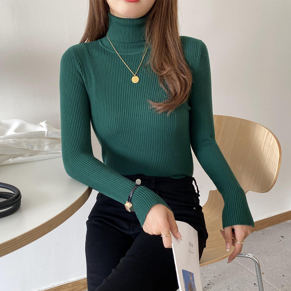 Basic All-matching Thickened Sweater Turtleneck Limorista