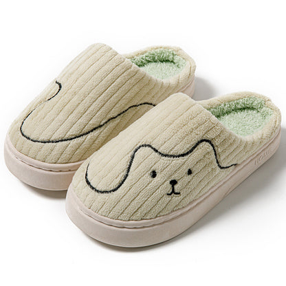 Striped Cat Slippers Indoor Couple Non-slip Floor Bedroom Slipper Winter Warm Plush House Shoes Women Men Limorista