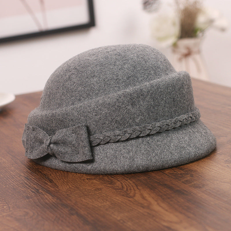 Elegant Bow Beret Wool Top Hat Limorista