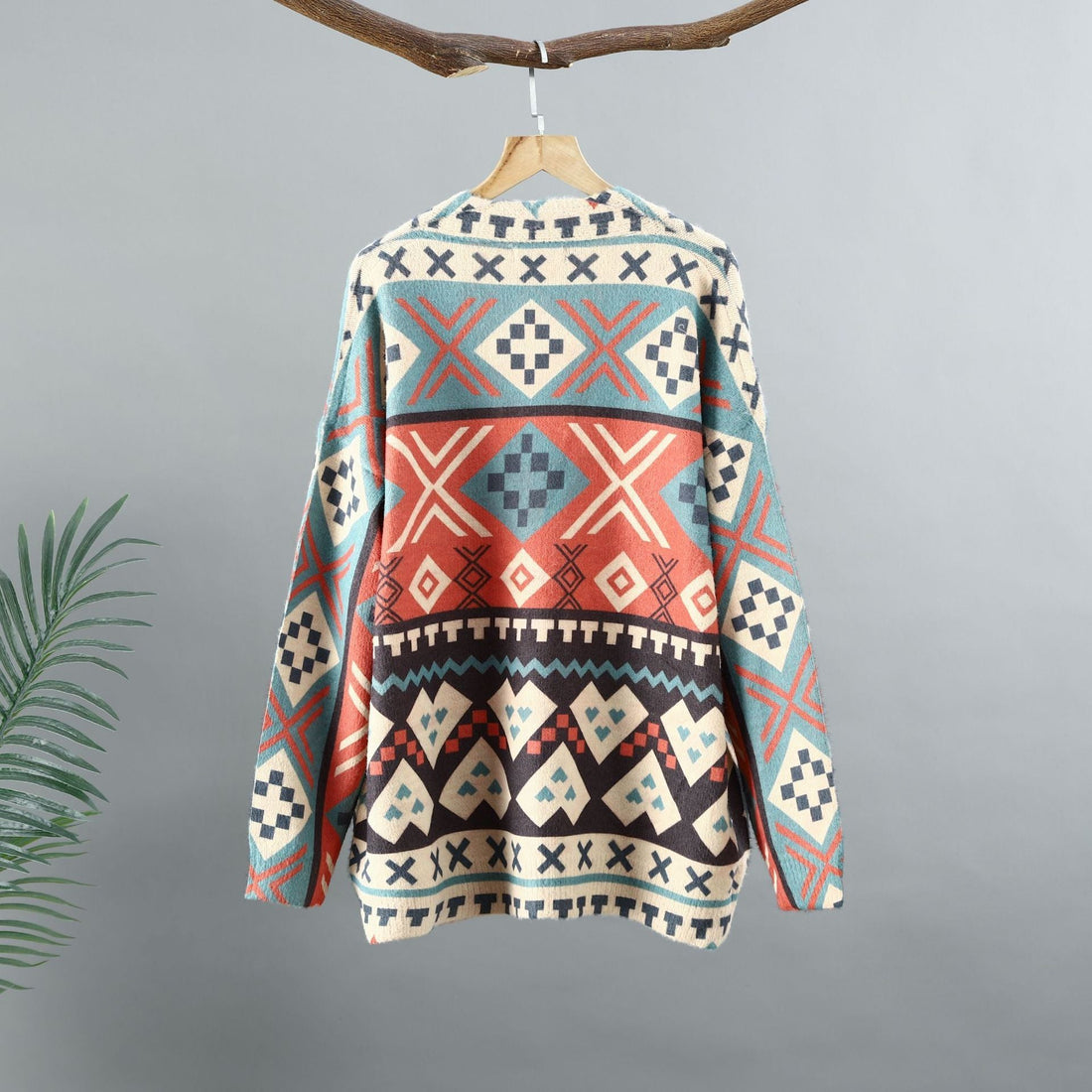 Loose V-neck Cardigan Outer Wear Women&