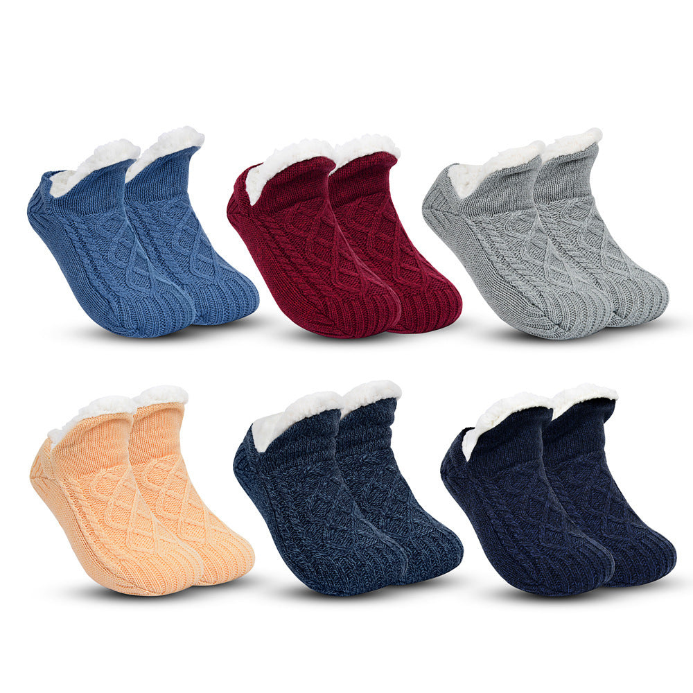 In Winter Add Fleece And Thicken Warm Slippers And Socks Limorista