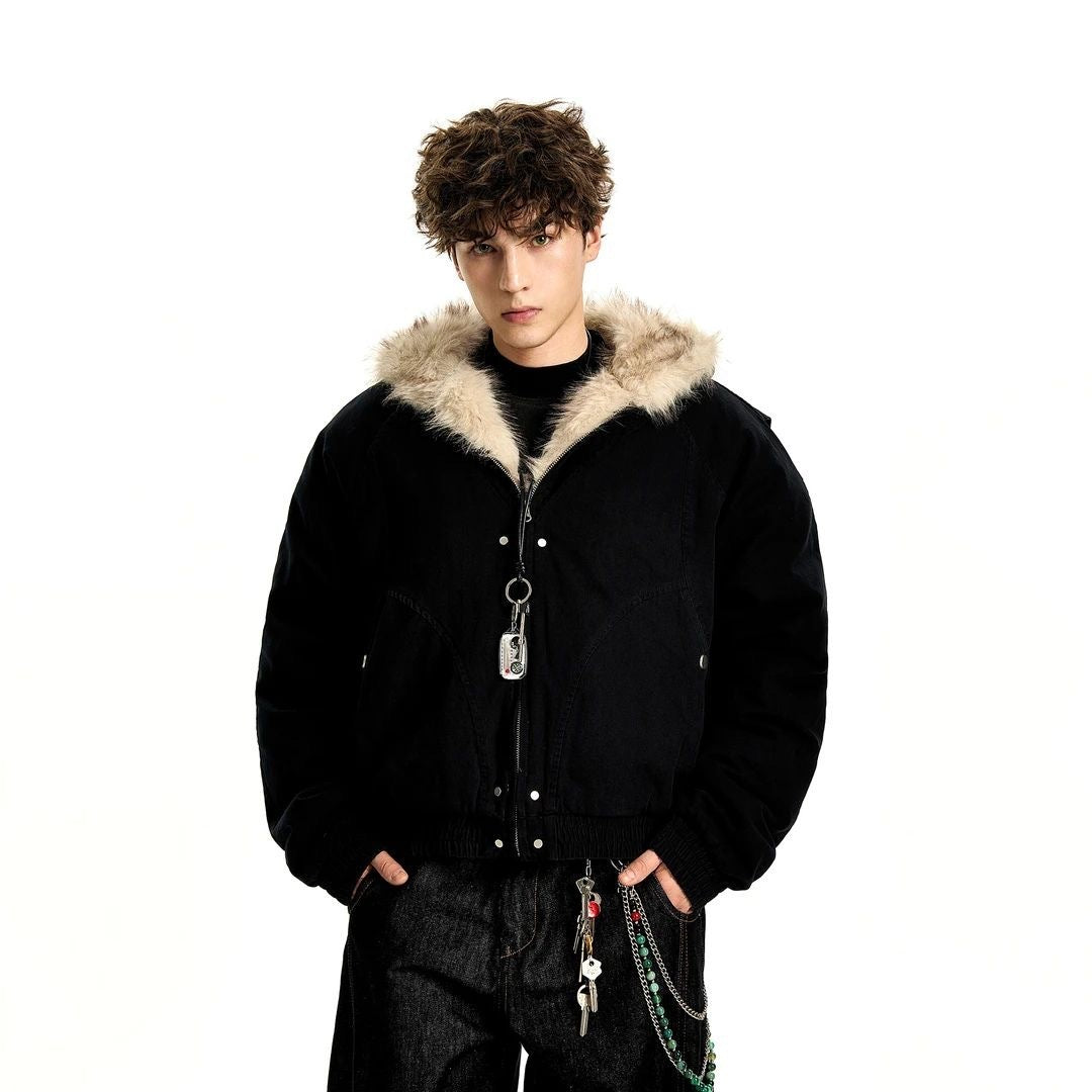 Thickened Keep Warm New Hooded Loose Furry Coat Limorista