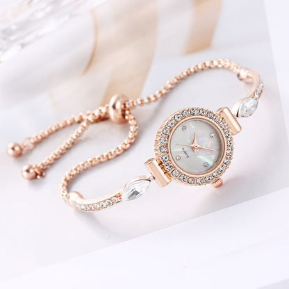 Diamond Dial Decorative Pull-out Bracelet Watch Limorista
