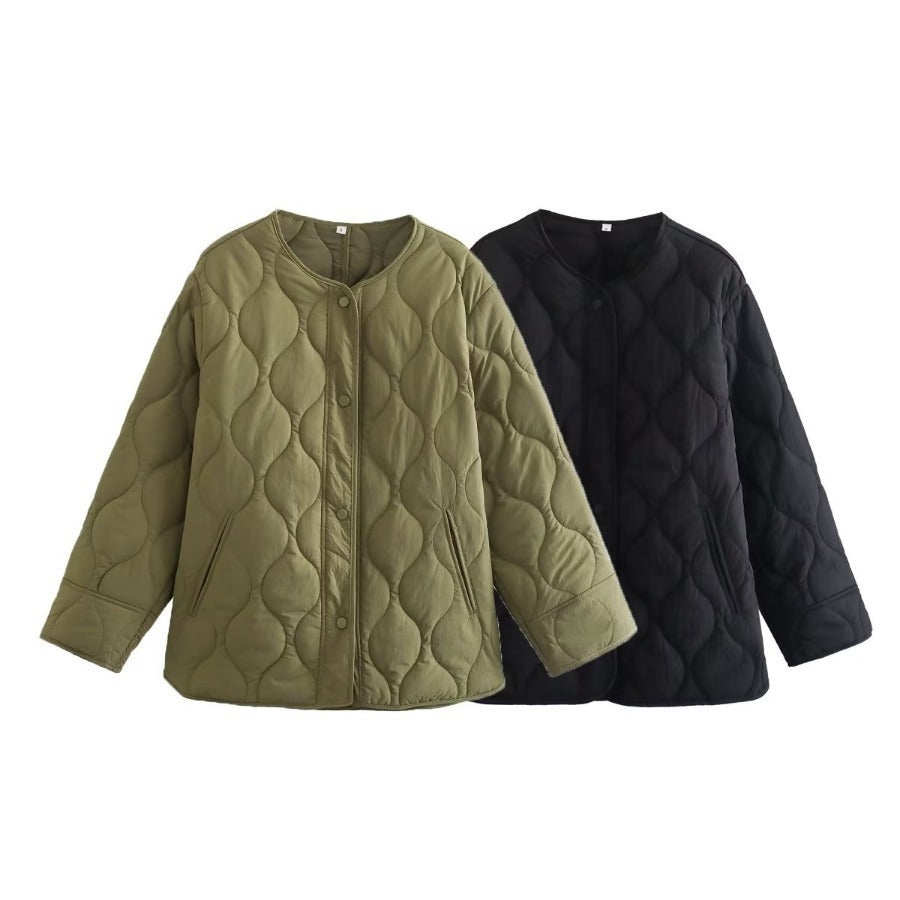Single-breasted Mid-length Loose Cotton Coat Limorista