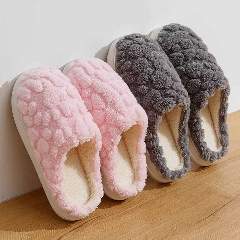 Home Fuzzy Slipper Unisex Cartoon Winter Plush Slipper Anti-Skid Soft Soled Cotton Shoes Comfy Outdoor Couple Slippers Limorista