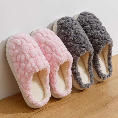 Home Fuzzy Slipper Unisex Cartoon Winter Plush Slipper Anti-Skid Soft Soled Cotton Shoes Comfy Outdoor Couple Slippers Limorista