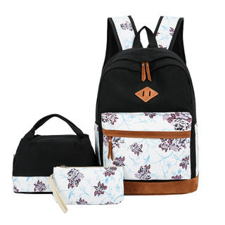 Casual Backpack Three-piece Large Capacity Student Schoolbag Japanese Style Limorista