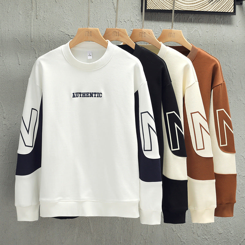 Loose Color Matching Round Neck Long Sleeve T-shirt Casual Top Limorista