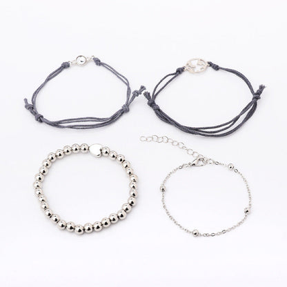 Map Opal Beads Peach Heart Chain Bracelet Four-piece Set Limorista