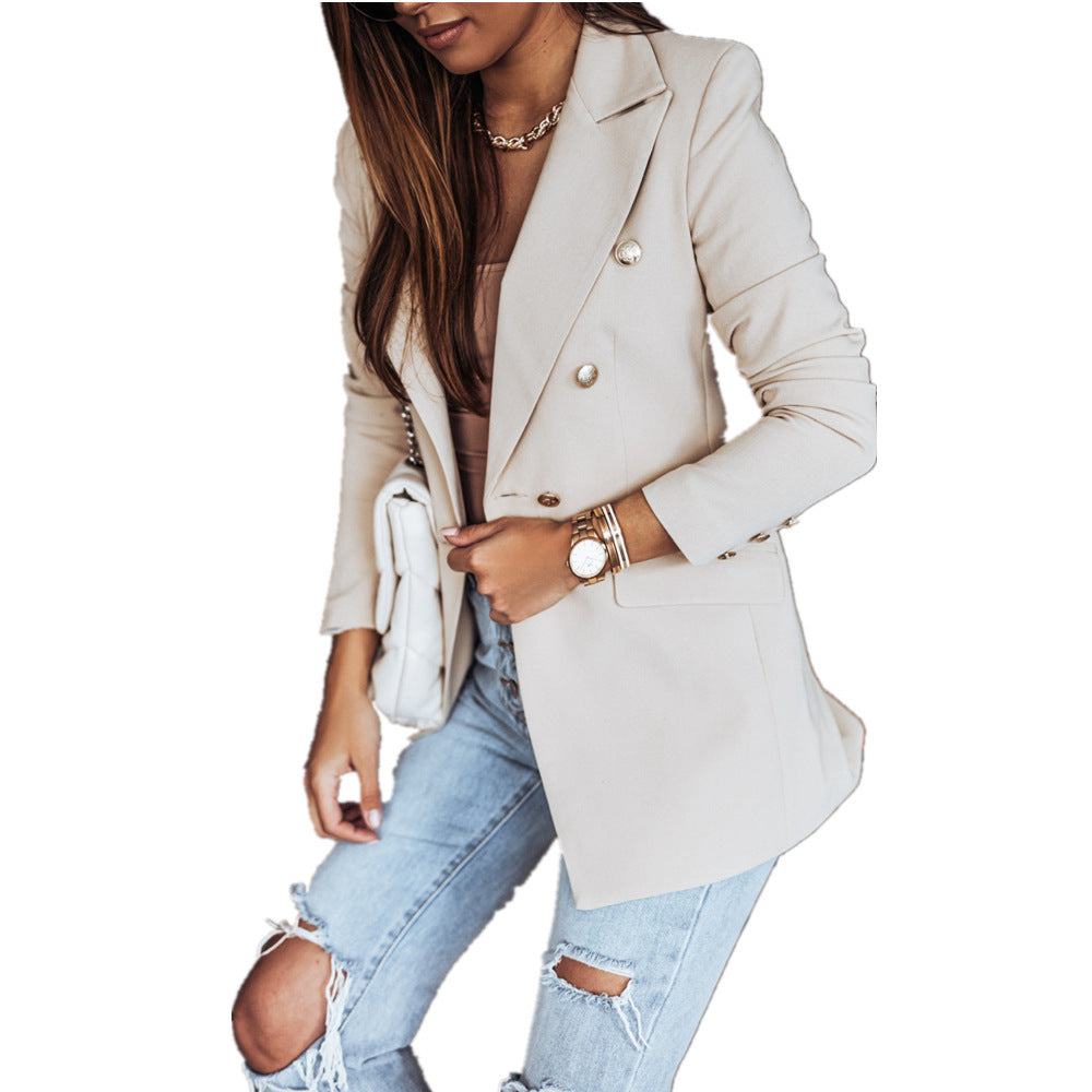 Long-Sleeved Double-Breasted Suit Jacket Limorista