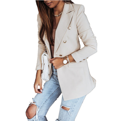 Long-Sleeved Double-Breasted Suit Jacket Limorista