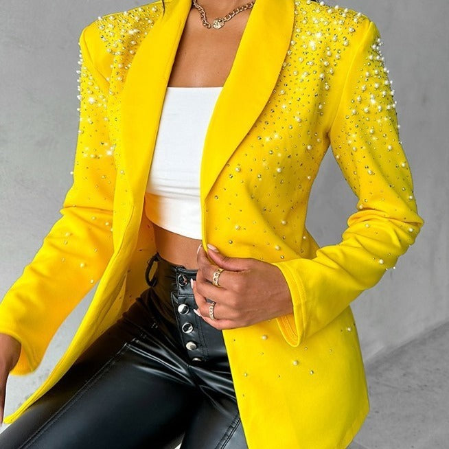 Fashion Casual Bubble Beads Small Suit Women&